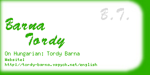 barna tordy business card